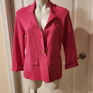 D. Exterior made in Italy pink sweater cardigan Large
